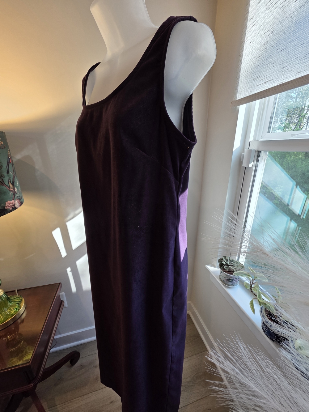 Jessica Howard Plum Sleeveless Maxi Dress with Scoop Neck Size M/L 90s Lagenlook - Picture 9 of 16